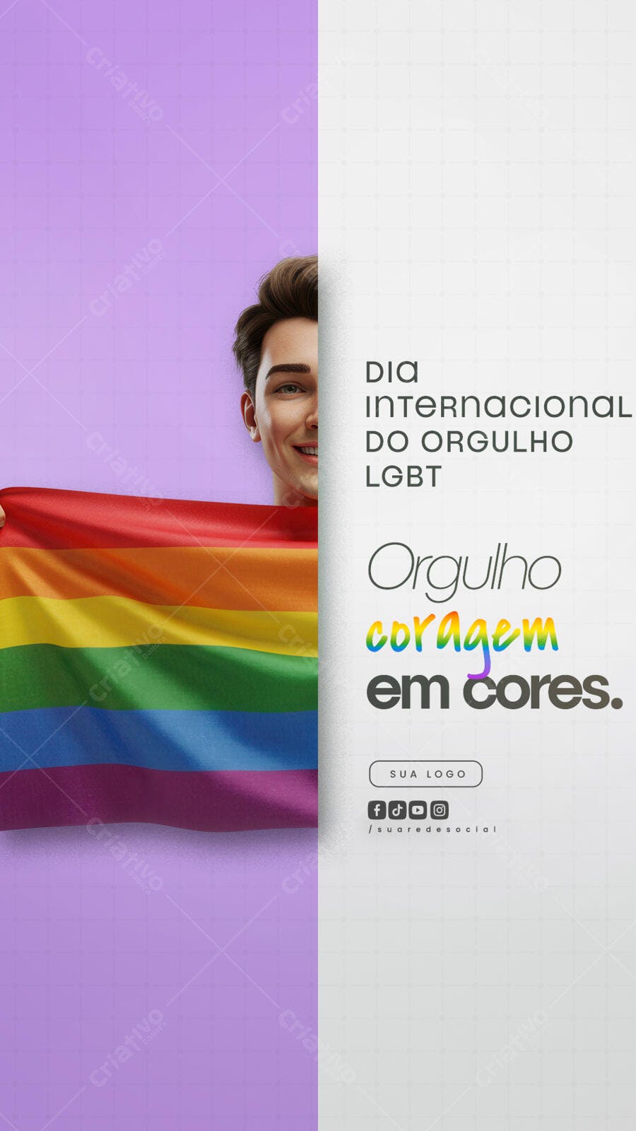 Flyer Dia Internacional do Orgulho LGBT PSD Editável