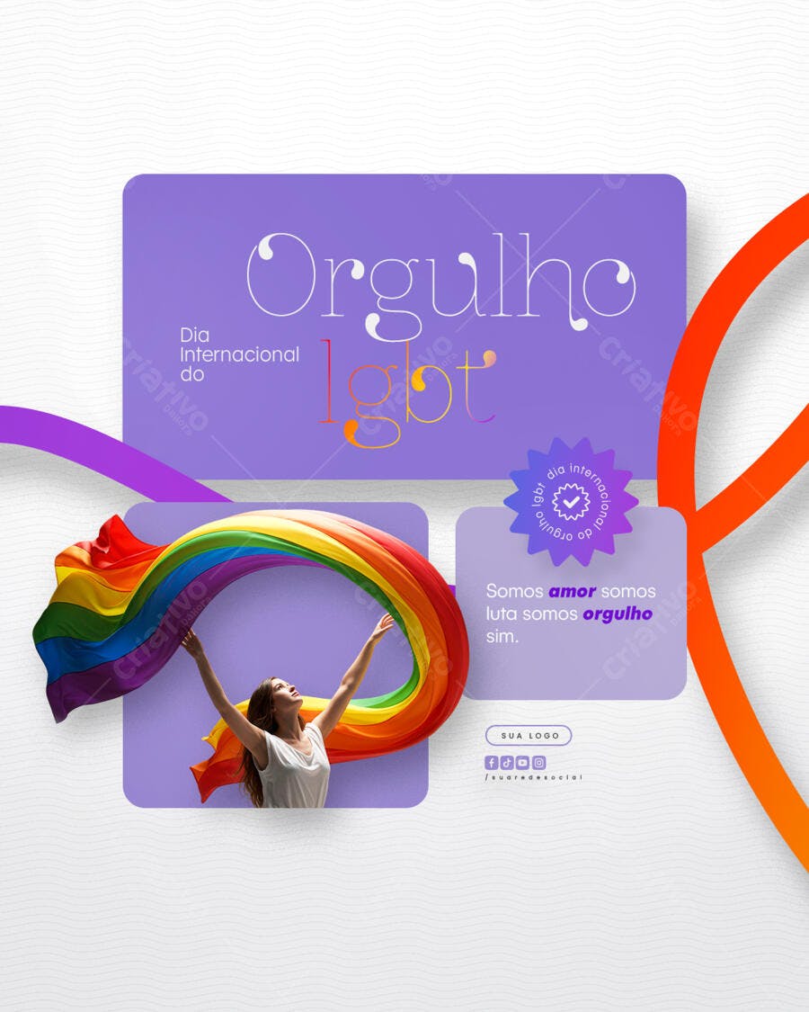 Post para o Dia Internacional do Orgulho LGBT PSD Editável