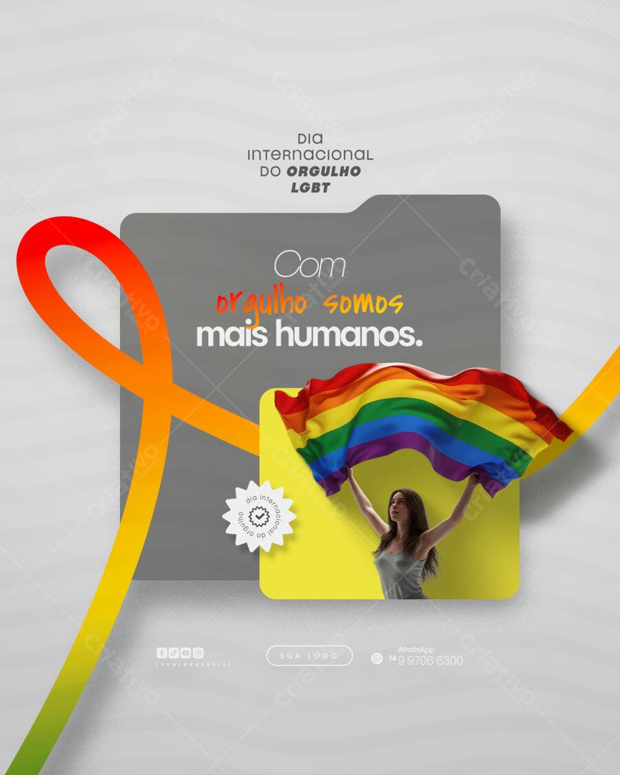 Post para o Dia Internacional do Orgulho LGBT PSD Editável