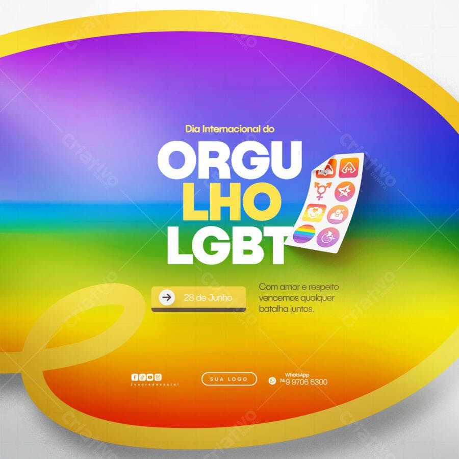 Flyer Dia do Orgulho LGBT PSD Editável