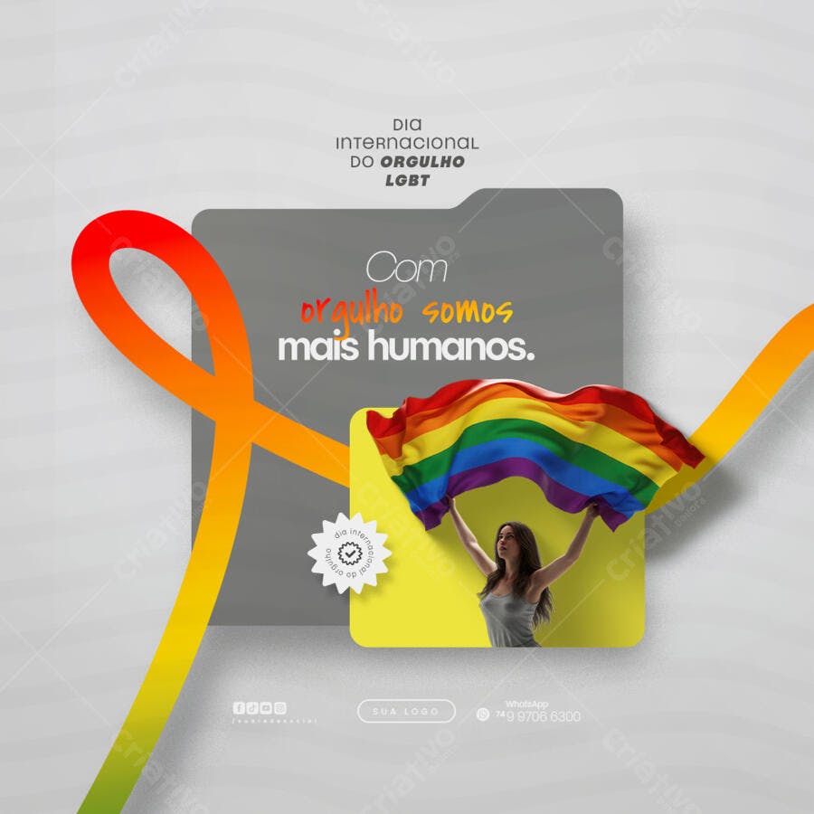 Post para o Dia Internacional do Orgulho LGBT PSD Editável