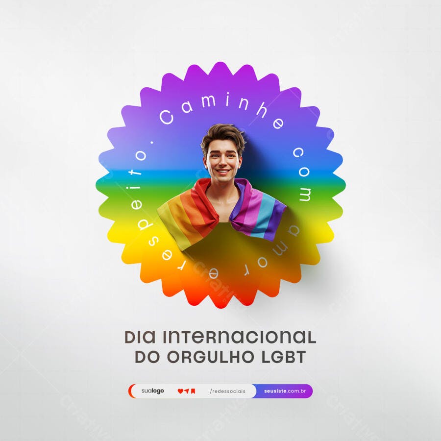 Post para o Dia do Orgulho LGBT PSD Editável