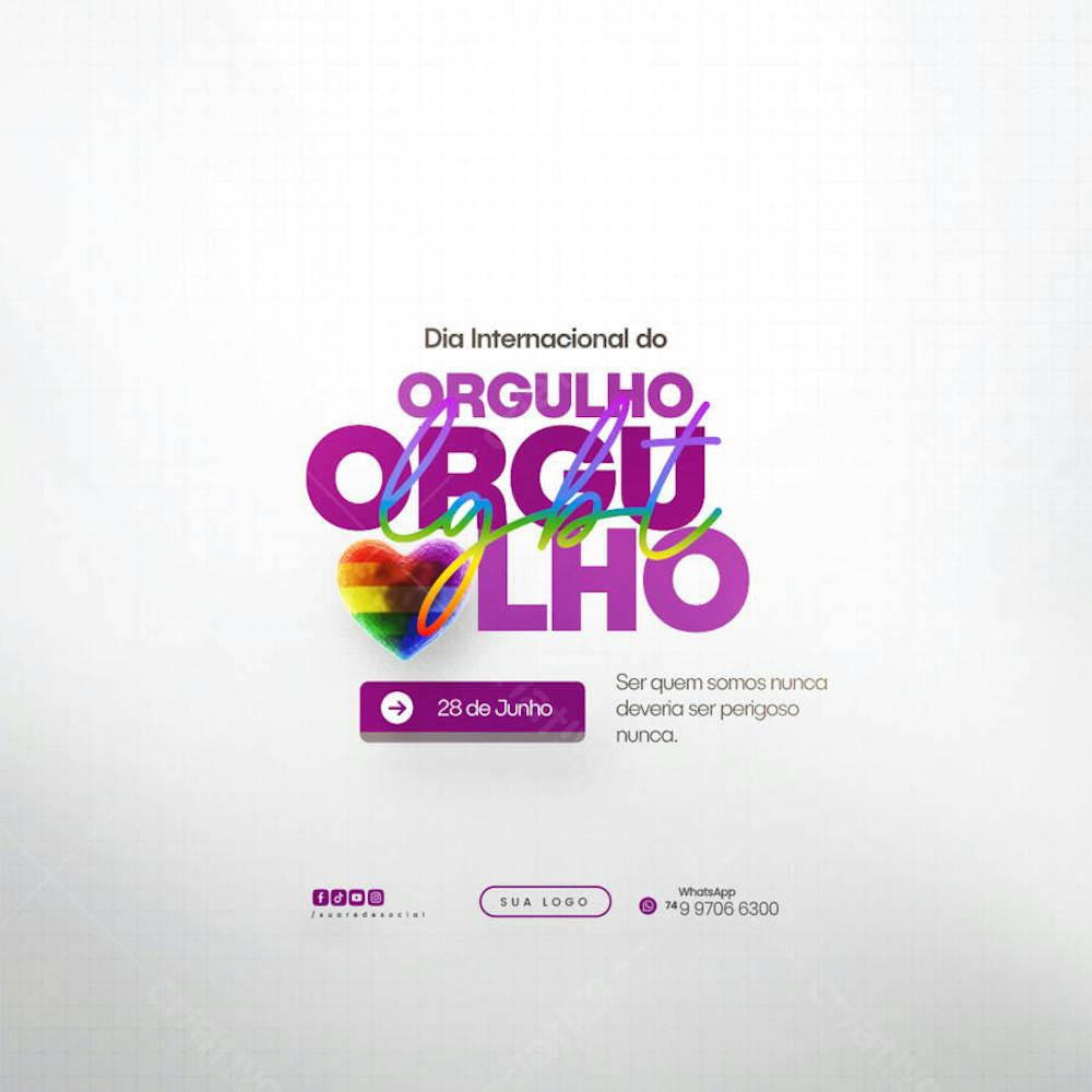 Dia Internacional do Orgulho LGBT Social Media PSD Editável (145)