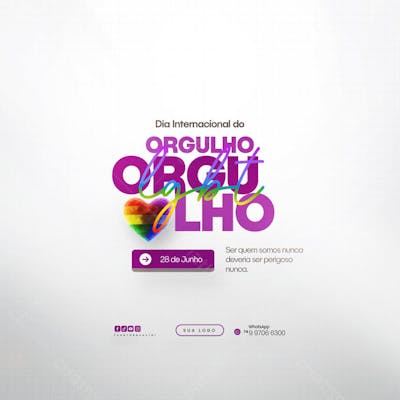 Dia Internacional do Orgulho LGBT Social Media PSD Editável (145)