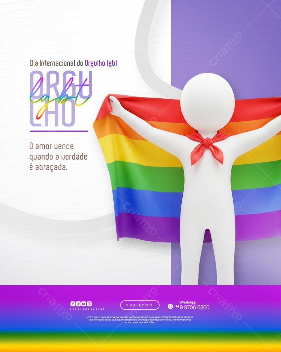 Flyer Dia do Orgulho LGBT PSD Editável