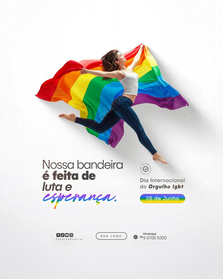 Flyer Dia Internacional do Orgulho LGBT PSD Editável