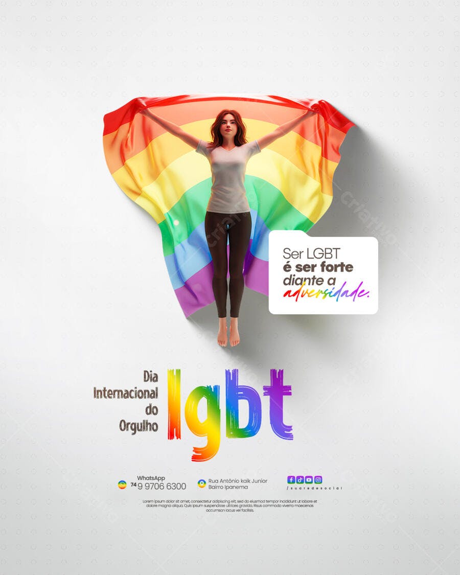 Flyer Dia Internacional do Orgulho LGBT PSD Editável