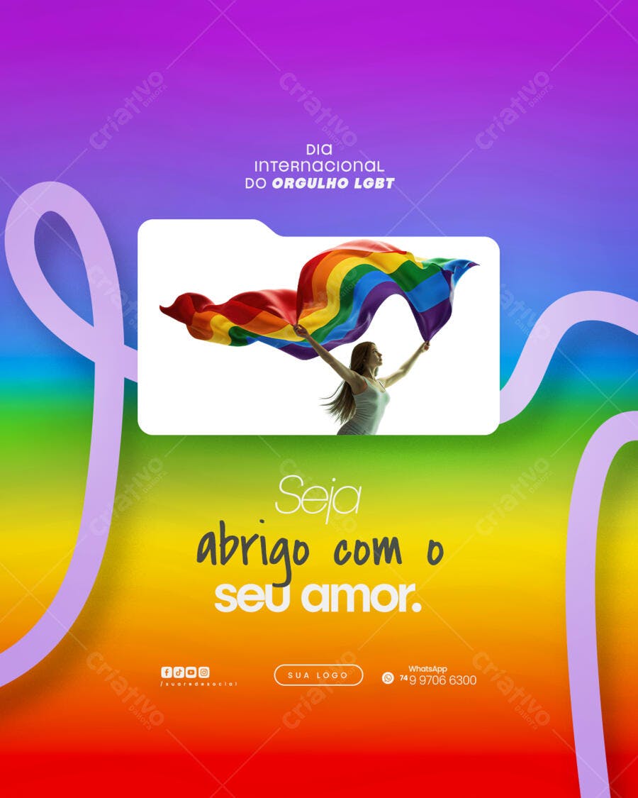 Post para o Dia Internacional do Orgulho LGBT PSD Editável