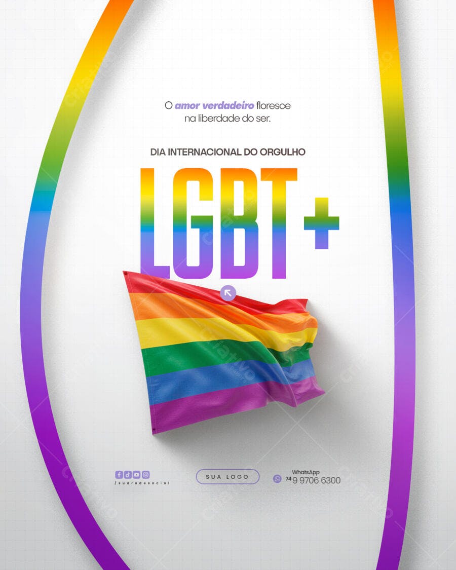 Flyer Dia Internacional do Orgulho LGBT+ PSD Editável