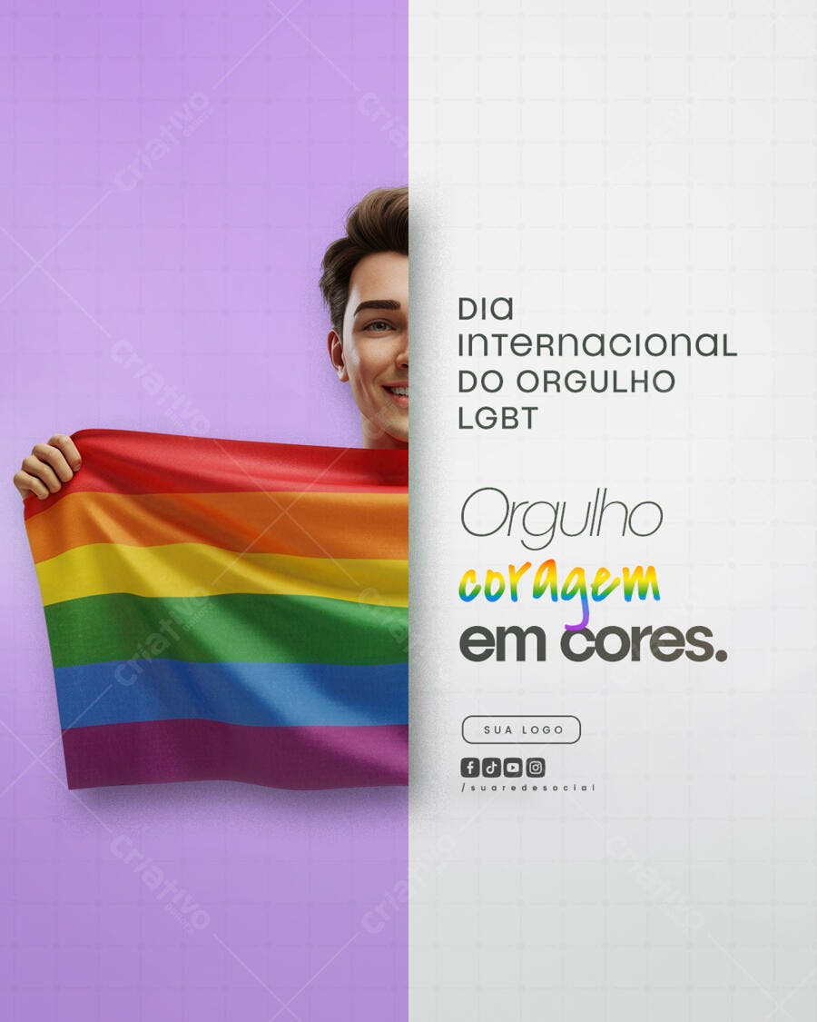 Banner Dia Internacional do Orgulho LGBT PSD Editável