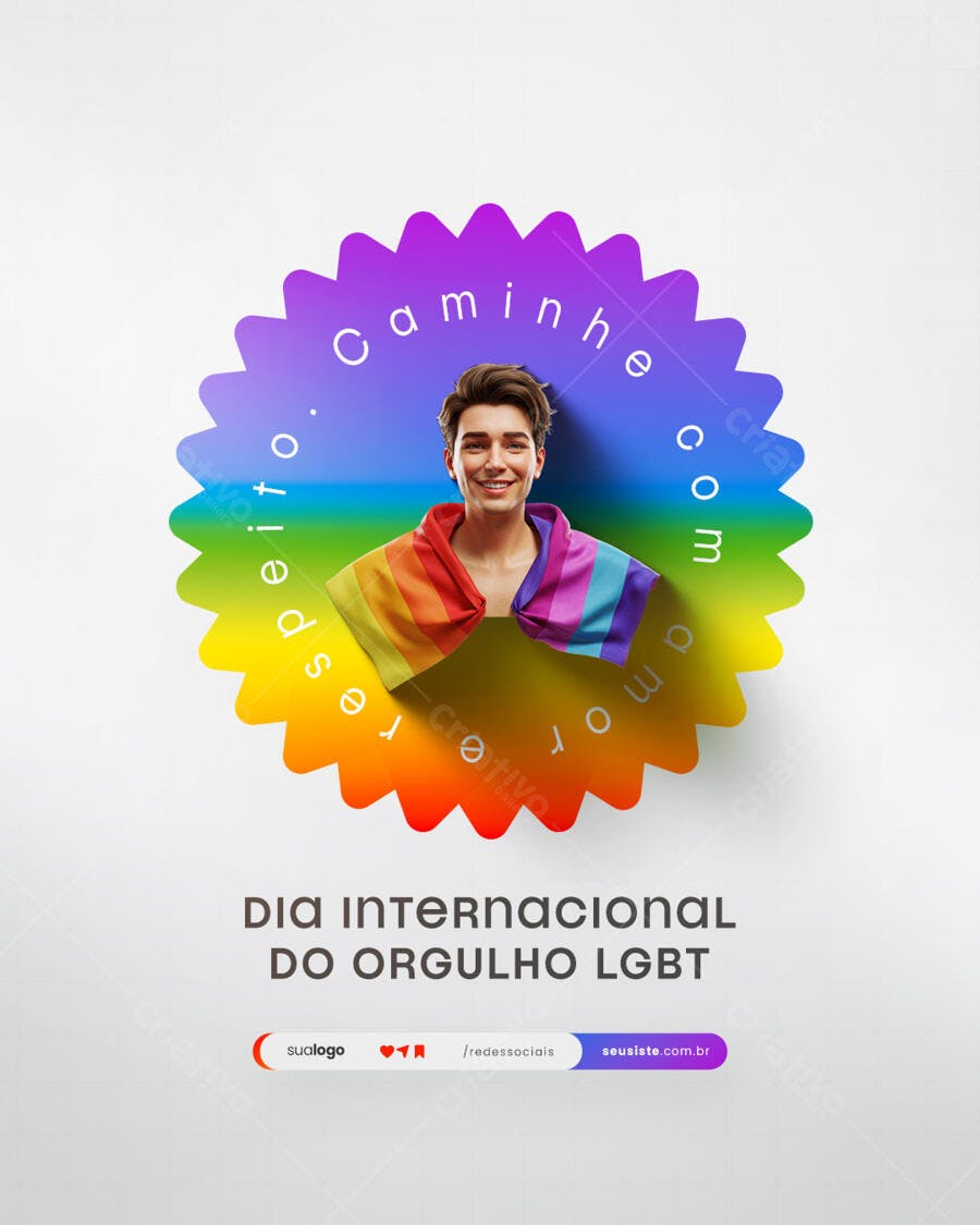 Flyer Dia do Orgulho LGBT PSD Editável