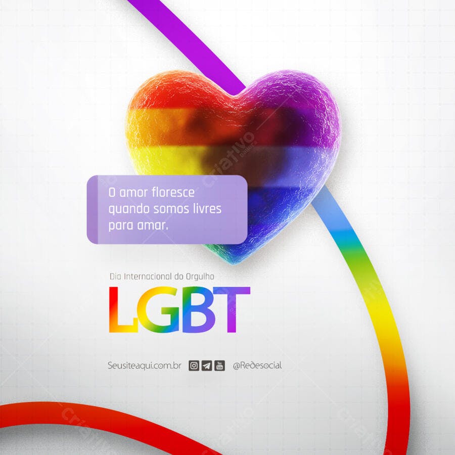 Post para o Dia Internacional do Orgulho LGBT PSD Editável