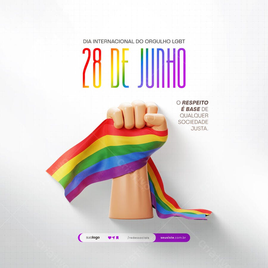 Post para o Dia do Orgulho LGBT PSD Editável