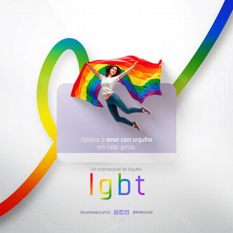 Flyer Dia Internacional do Orgulho LGBT PSD Editável