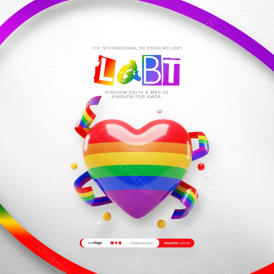 Post para o Dia Internacional do Orgulho LGBT PSD Editável