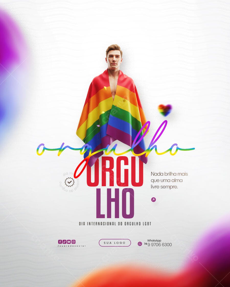 Flyer Dia Internacional do Orgulho LGBT PSD Editável