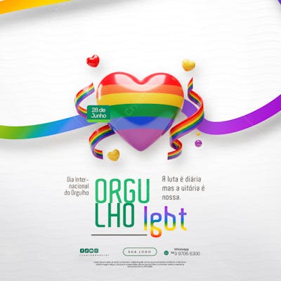 Dia Internacional do Orgulho LGBT Social Media PSD Editável (124)