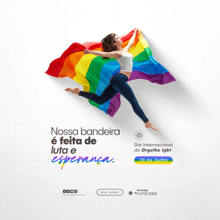 Flyer Dia Internacional do Orgulho LGBT PSD Editável