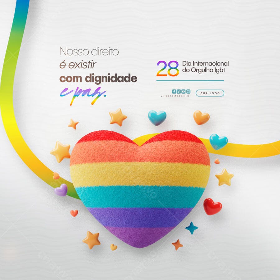 Post para o Dia Internacional do Orgulho LGBT PSD Editável