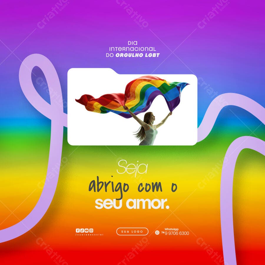 Post para o Dia Internacional do Orgulho LGBT PSD Editável