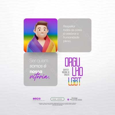 Dia Internacional do Orgulho LGBT Social Media PSD Editável (116)