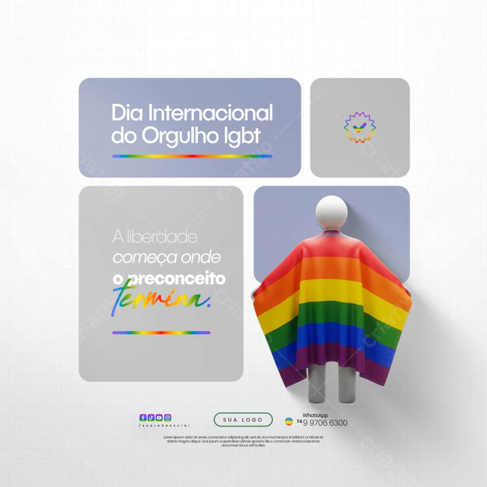 Dia Internacional do Orgulho LGBT Social Media PSD Editável (121)