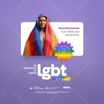 Dia Internacional do Orgulho LGBT Social Media PSD Editável (125)