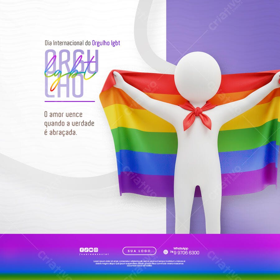 Banner Dia Internacional do Orgulho LGBT PSD Editável