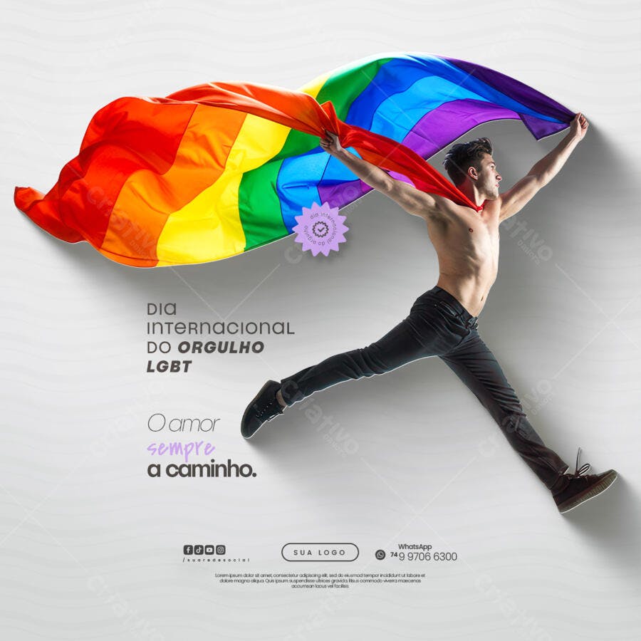 Flyer Dia Internacional do Orgulho LGBT PSD Editável