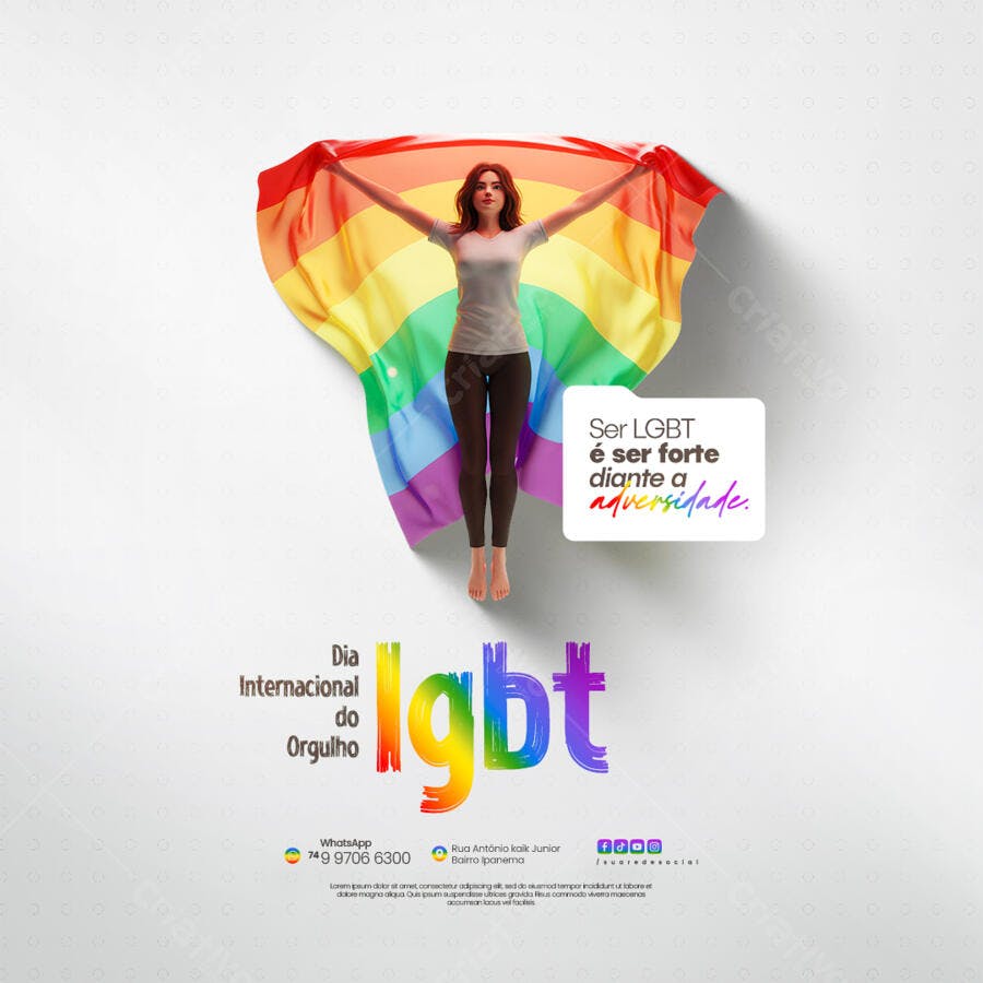 Flyer Dia Internacional do Orgulho LGBT PSD Editável