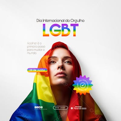 Dia Internacional do Orgulho LGBT Social Media PSD Editável (128)