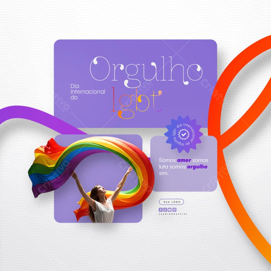 Post para o Dia Internacional do Orgulho LGBT PSD Editável
