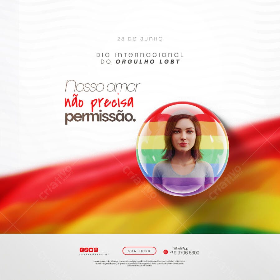 Banner Dia Internacional do Orgulho LGBT PSD Editável