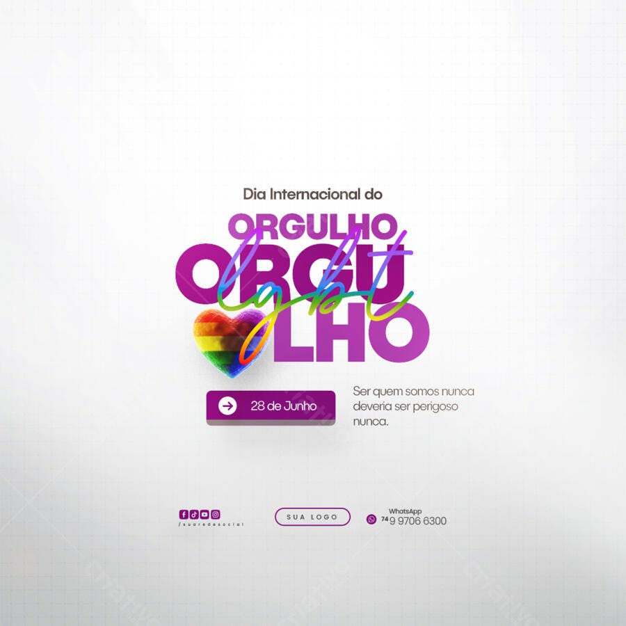 Postagem Dia do Orgulho LGBT PSD Editável