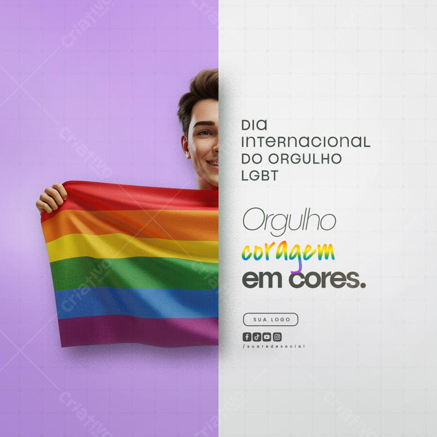 Post para o Dia Internacional do Orgulho LGBT PSD Editável