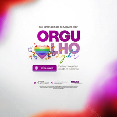 Dia Internacional do Orgulho LGBT Social Media PSD Editável (108)