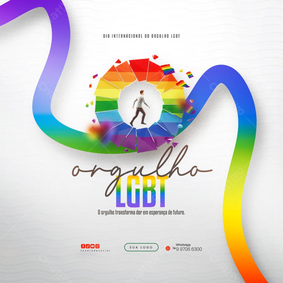 Flyer Dia Internacional do Orgulho LGBT PSD Editável