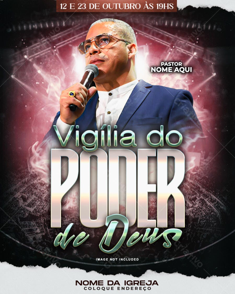 Flyer para Vigília do Poder de Deus PSD Editável
