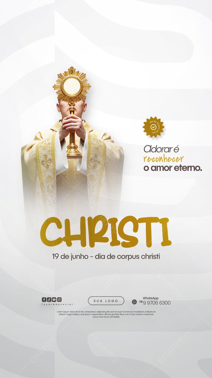 Flyer para Dia de Corpus Christi PSD Editável