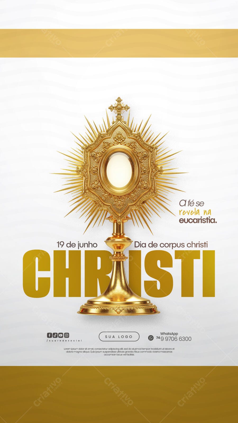 Flyer para Dia de Corpus Christi PSD Editável