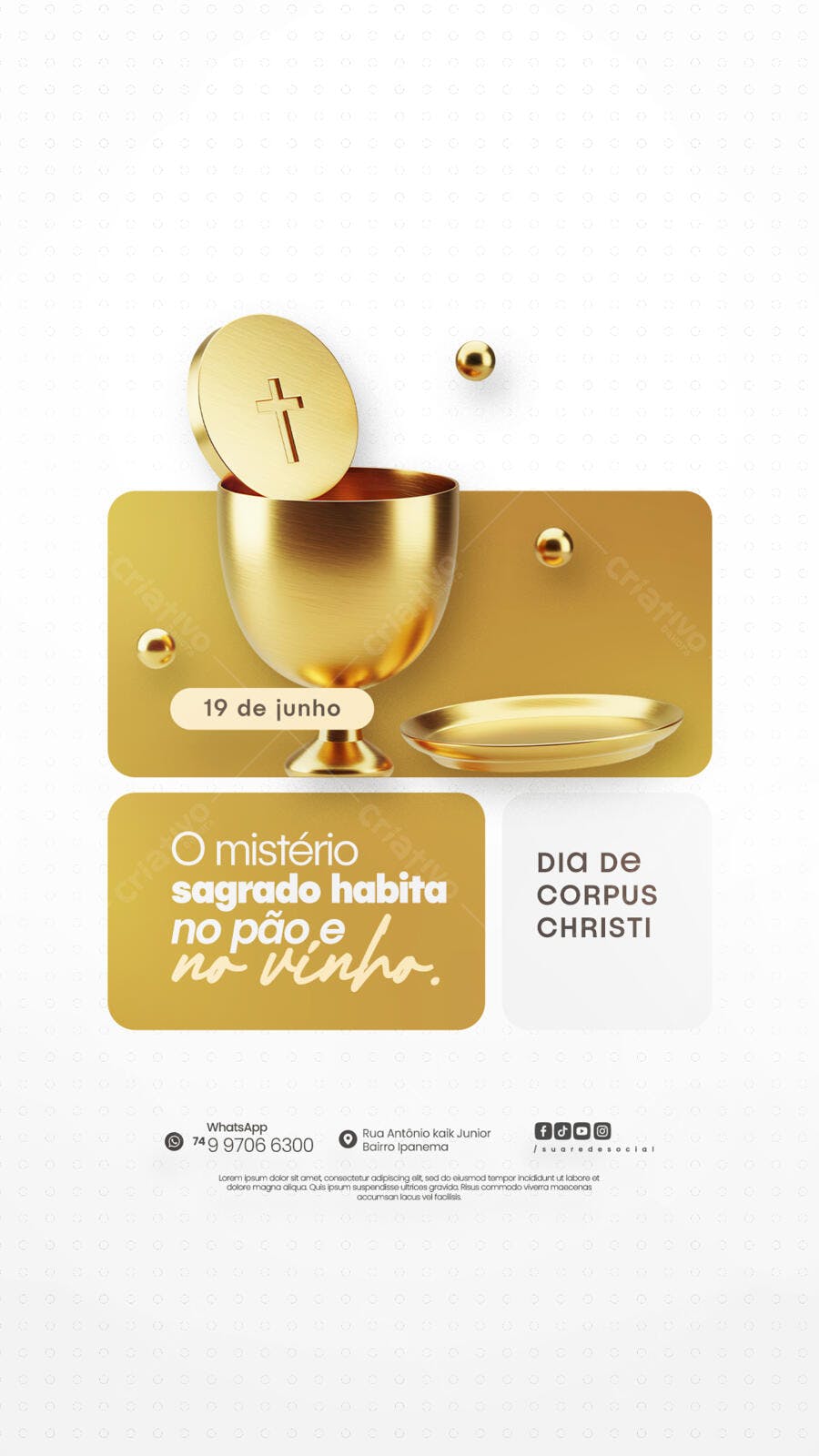 Flyer para Dia de Corpus Christi PSD Editável