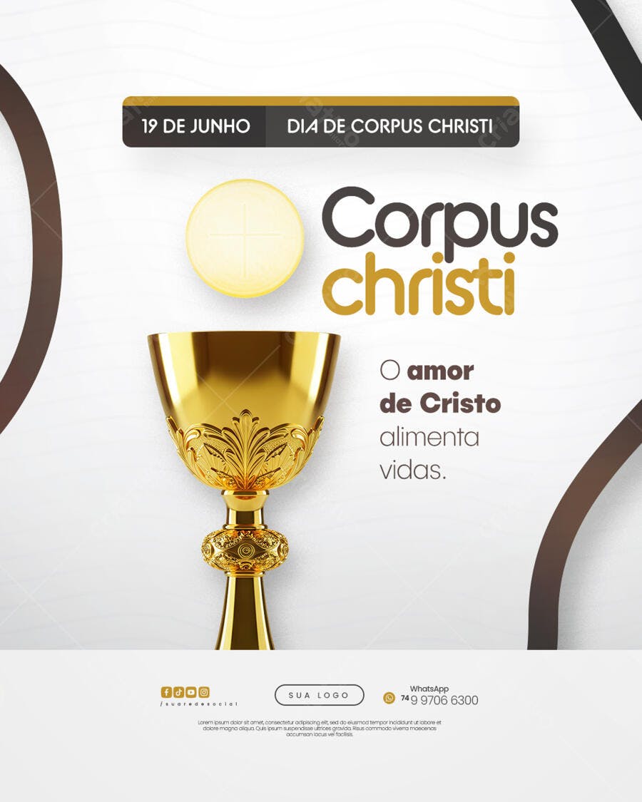 Flyer para Dia de Corpus Christi PSD Editável