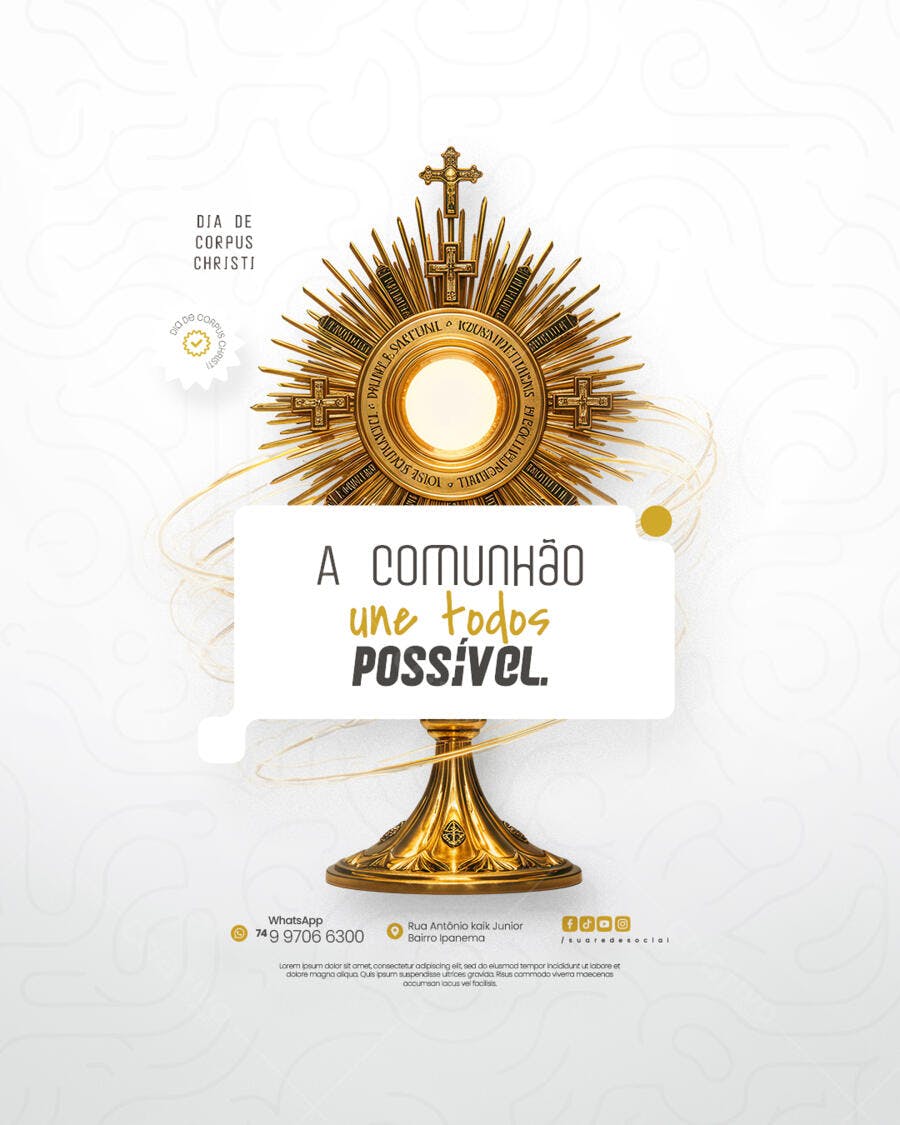 Flyer Dia de Corpus Christi PSD Editável
