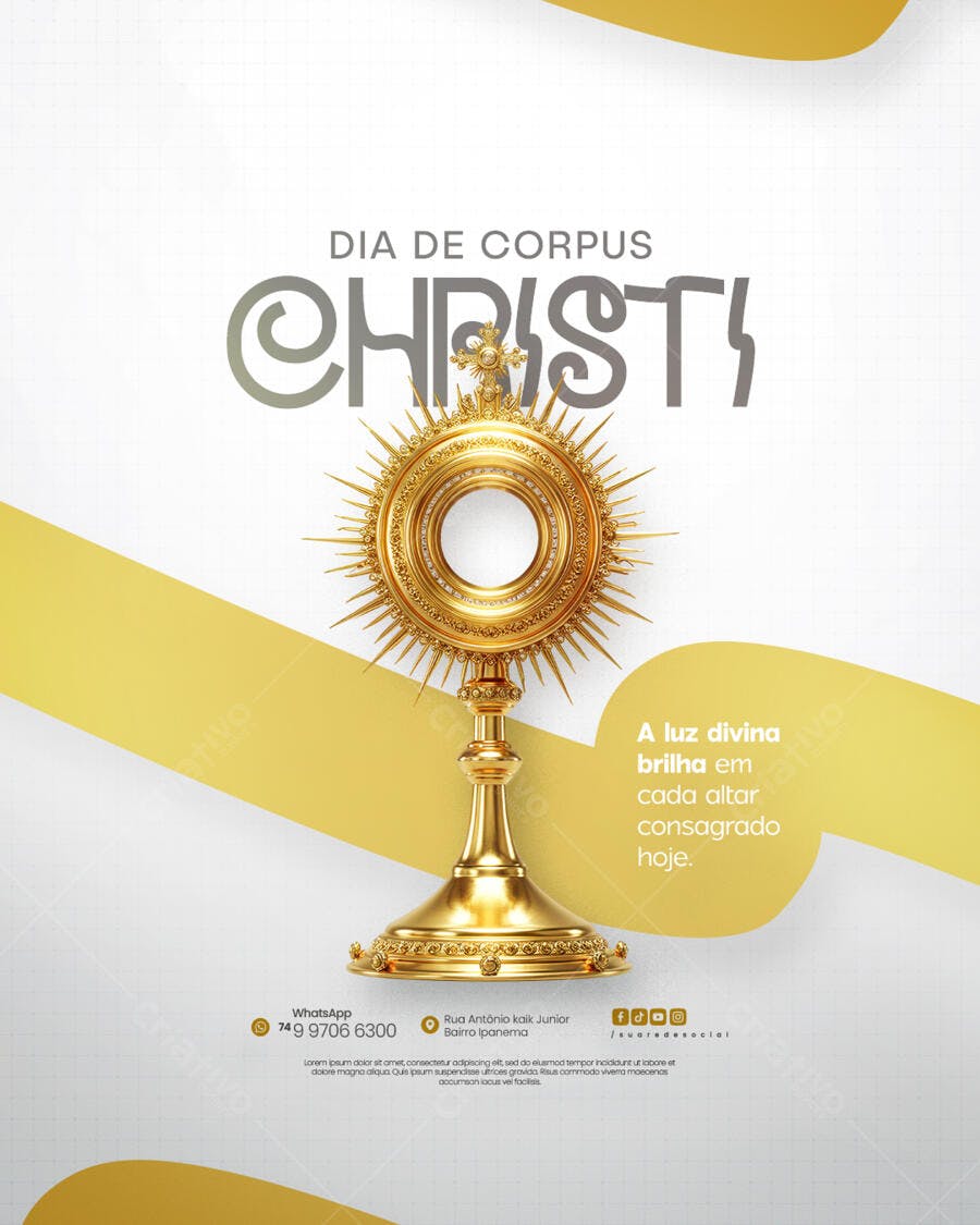 Flyer para Dia de Corpus Christi PSD Editável