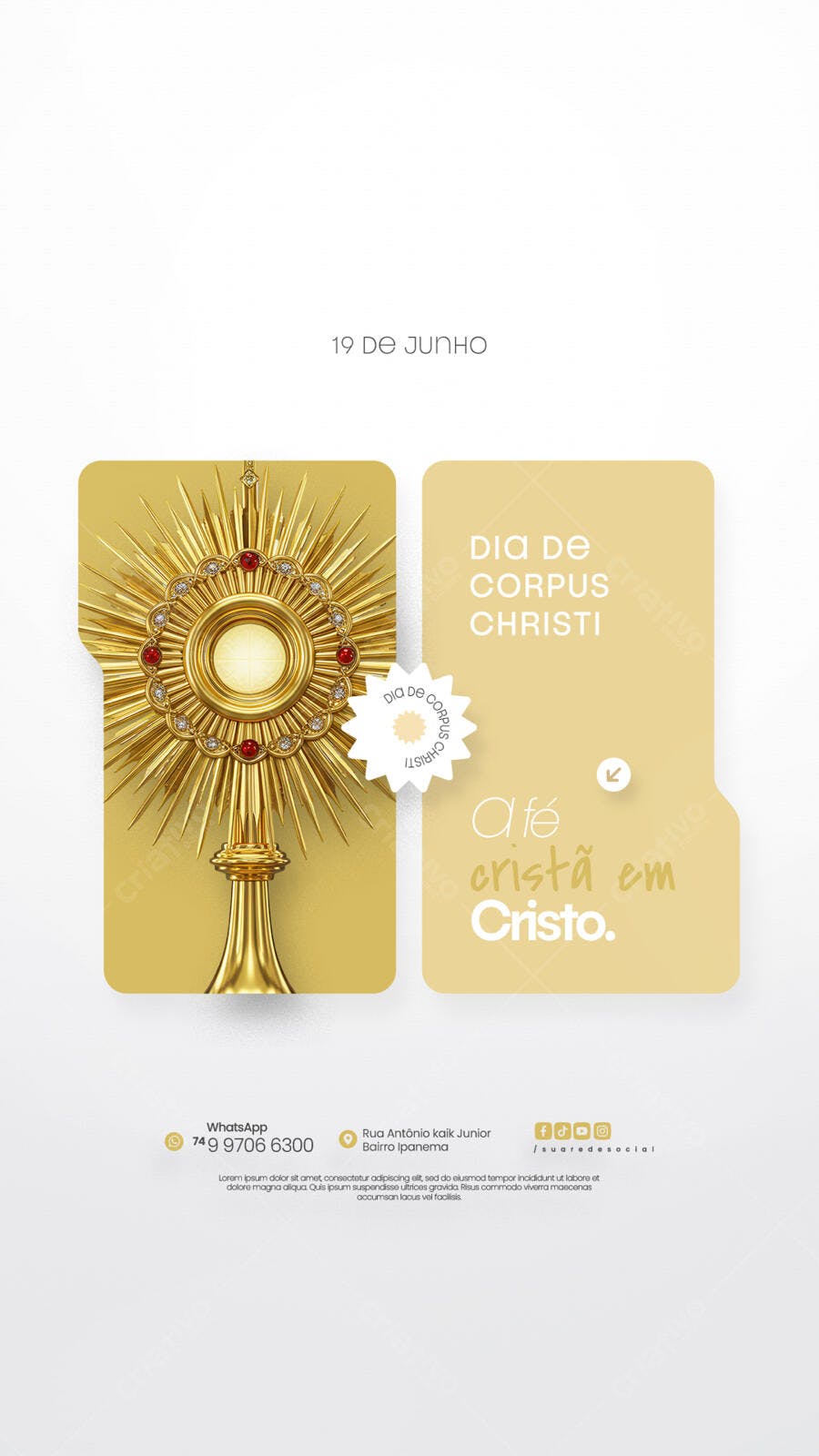 Post para Dia de Corpus Christi PSD Editável