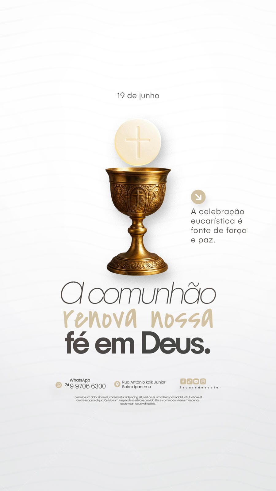 Flyer para Dia da Comunhão PSD Editável