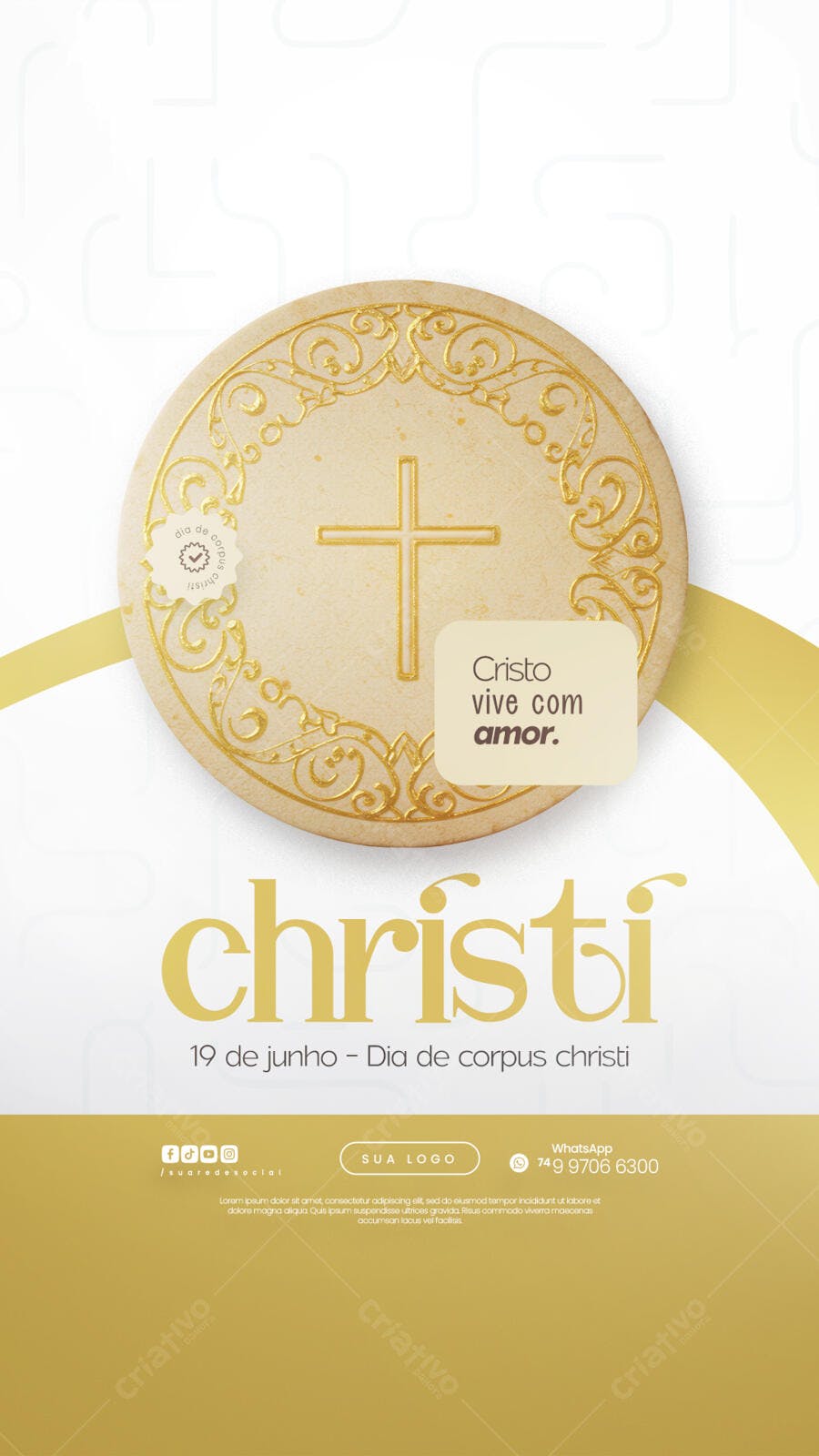 Flyer para Dia de Corpus Christi PSD Editável