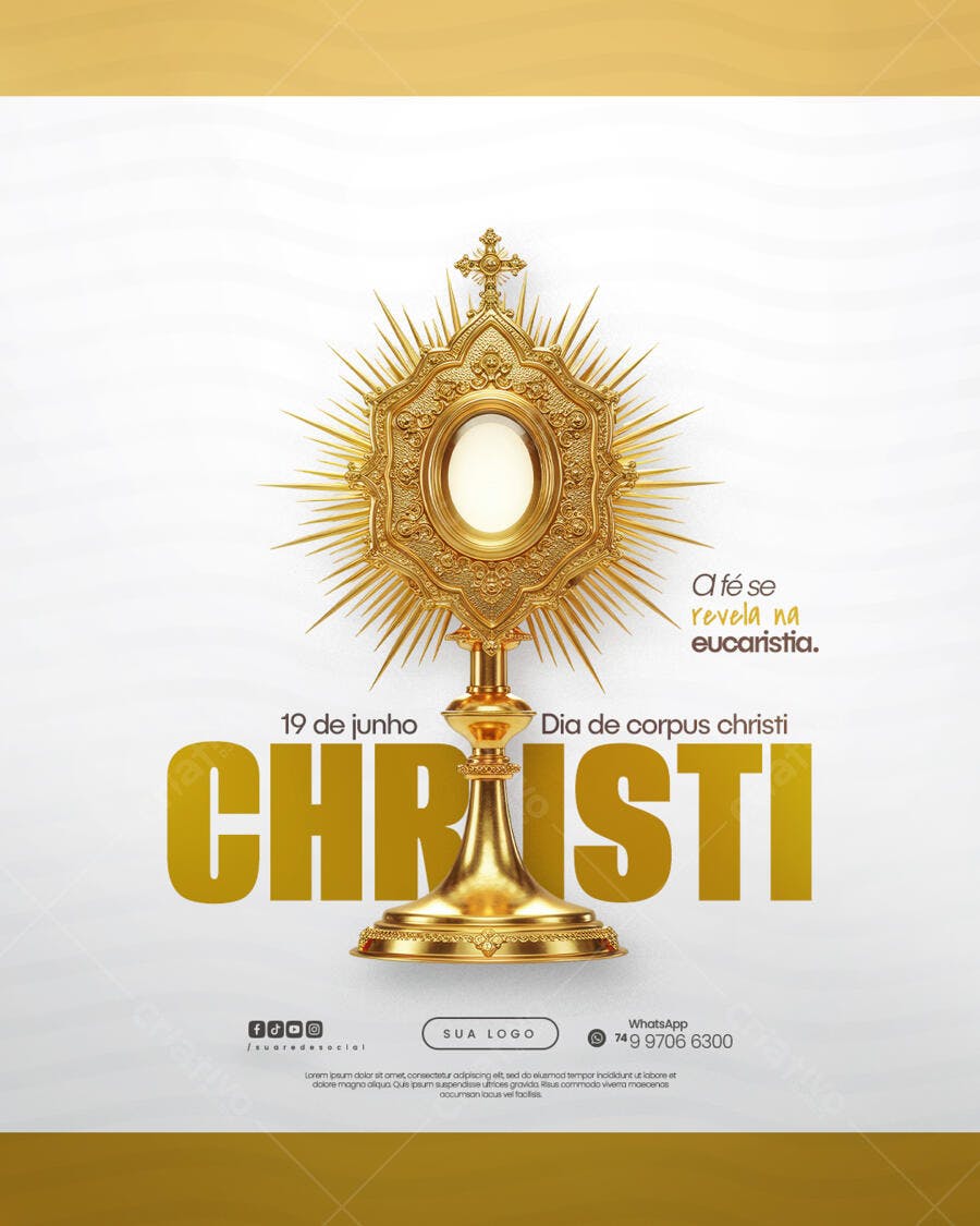 Flyer para Dia de Corpus Christi PSD Editável