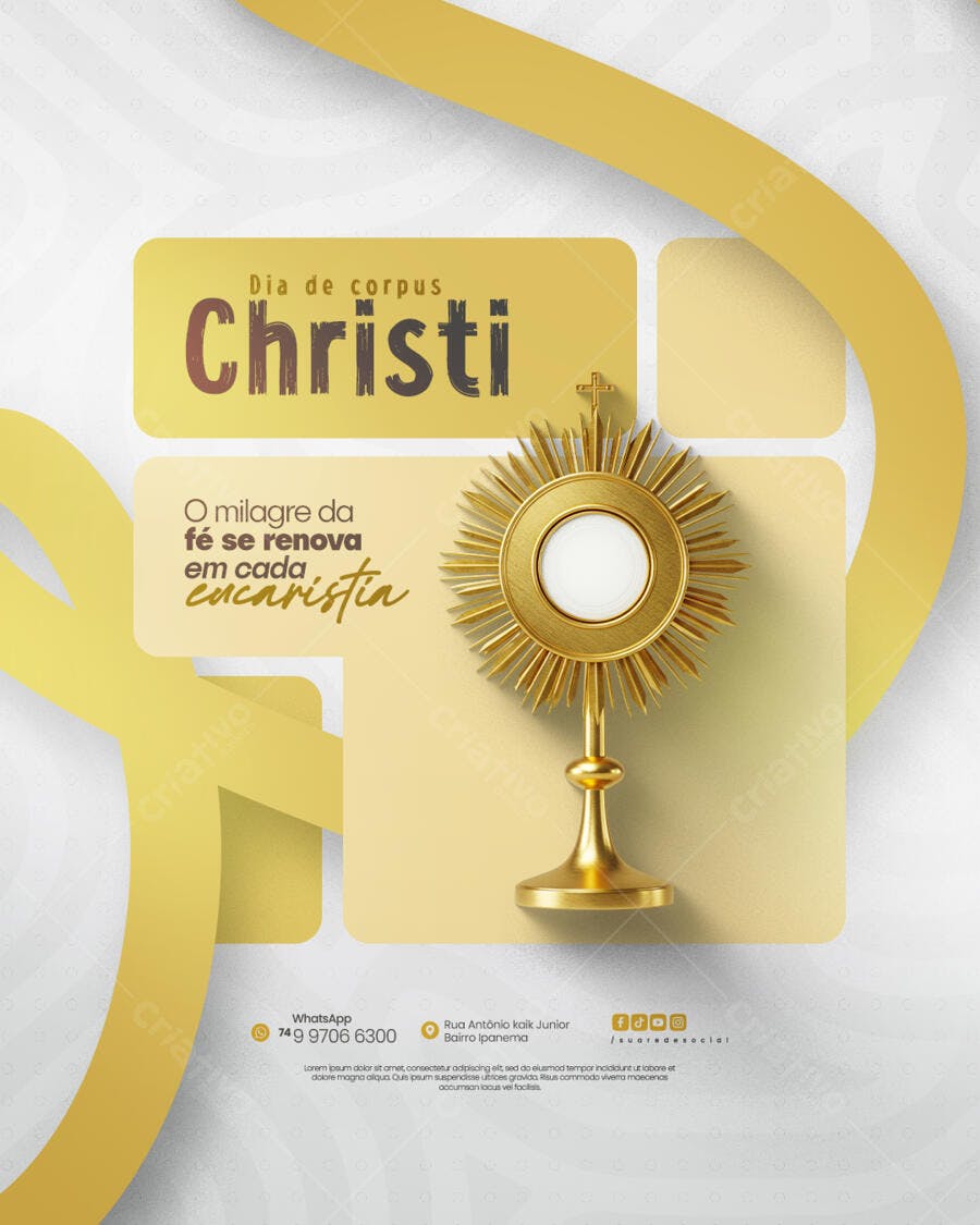 Flyer Dia de Corpus Christi PSD Editável