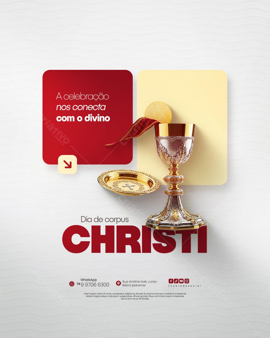 Flyer para Dia de Corpus Christi PSD Editável